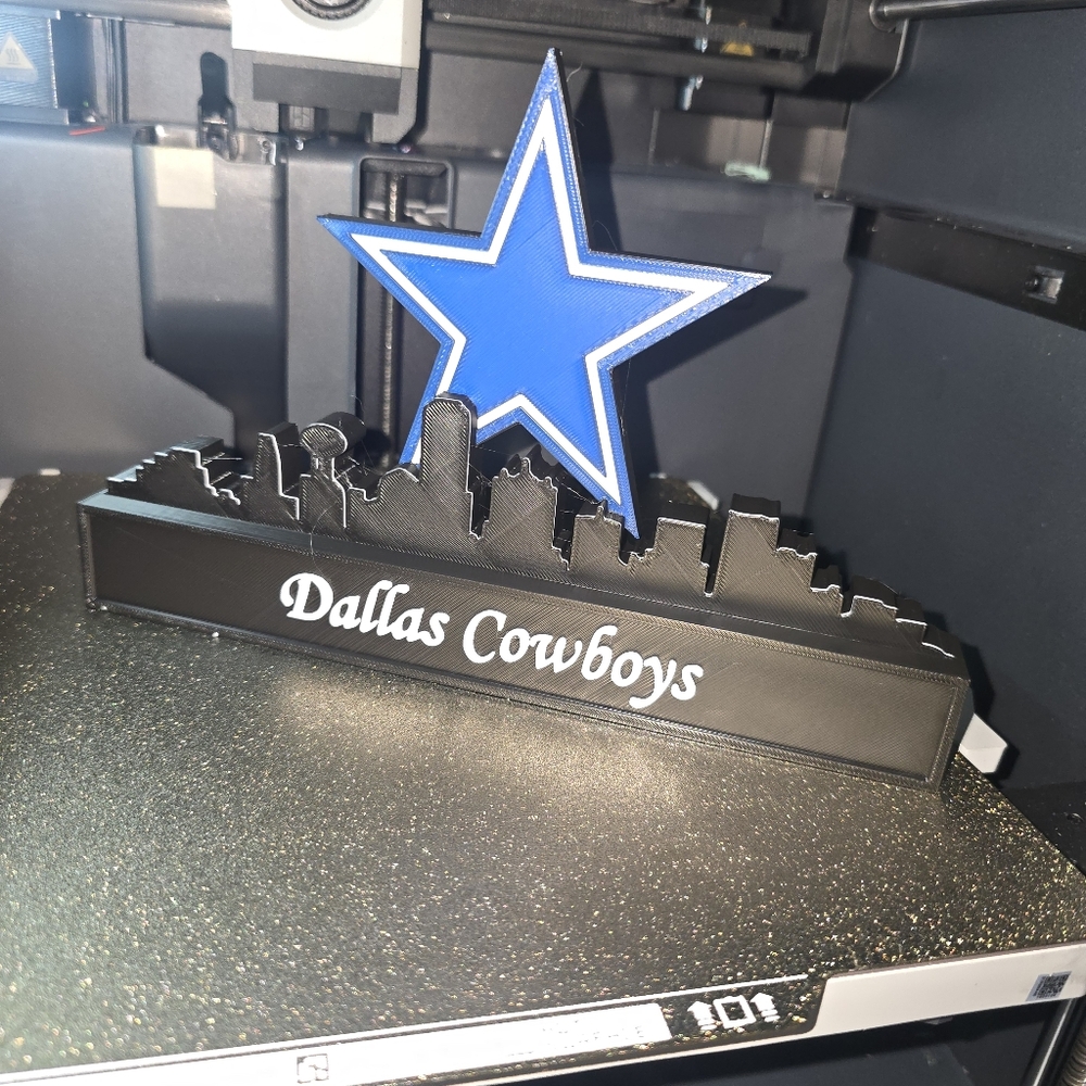 Dallas Cowboys Skyline Display with Blue Star